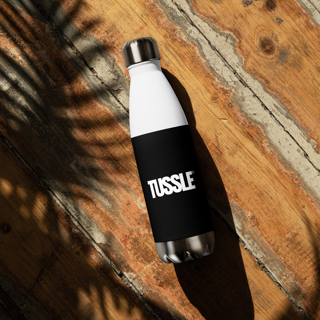 Tussle Stainless Steel Water Bottle - Black / White